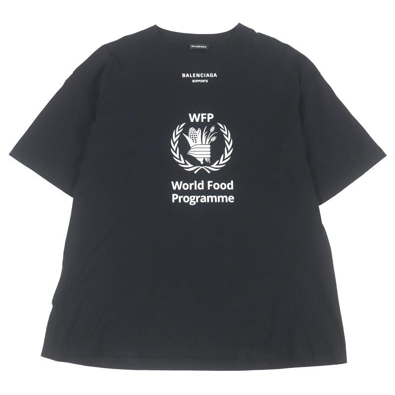 Balenciaga 100% Cotton World Food Programme Logo Print Oversized Short