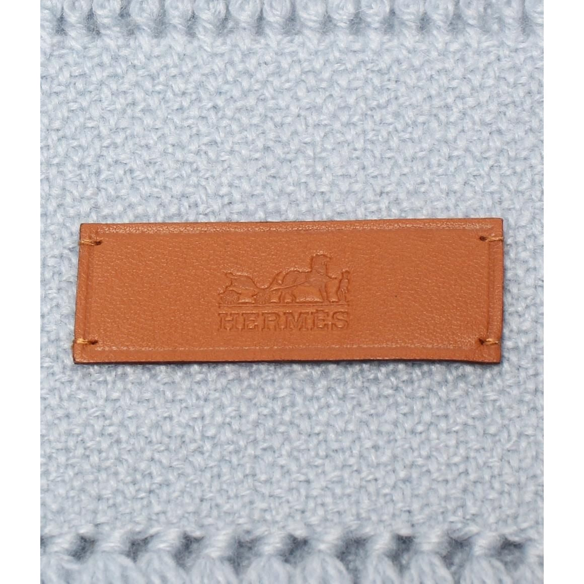 Hermes Shawl Cashmere Joule Blue Size Details — view 3