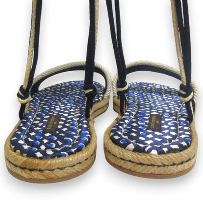 Good Louis Vuitton Shoe Lace Strap Jute Flat Sandals 37 Approx 23.5cm (9.25in)