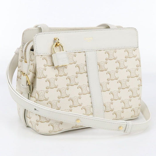 Celine Shoulder Bag Triomphe Canvas Crossbody Shoulder Bag PVC Leather Women