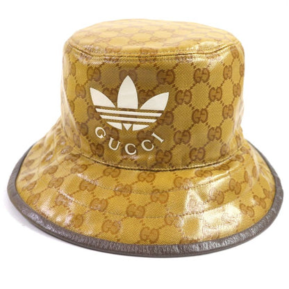 Gucci Adidas 696484 GG Pattern Bucket Hat Brown S 57cm (22.44in) Hat With Box