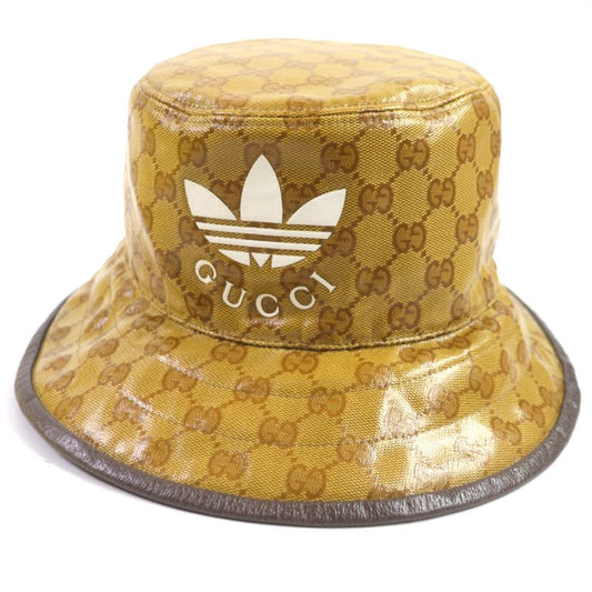 Gucci Adidas 696484 GG Pattern Bucket Hat Brown S 57cm (22.44in) Hat With Box
