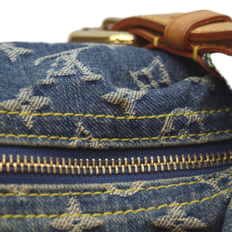 Louis Vuitton 08 M95048 Monogram Denim Baggy GM Tote Bag One Shoulder Blue Women