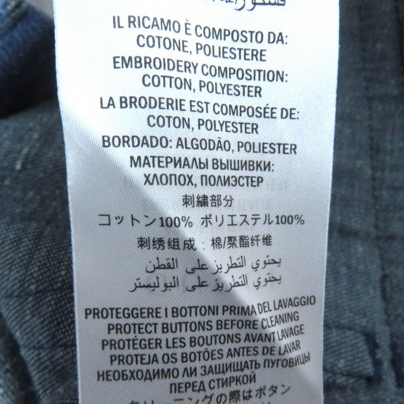 Gucci 521009) 100% Cotton Webline GG Logo Button Rabbit Embroidered Denim