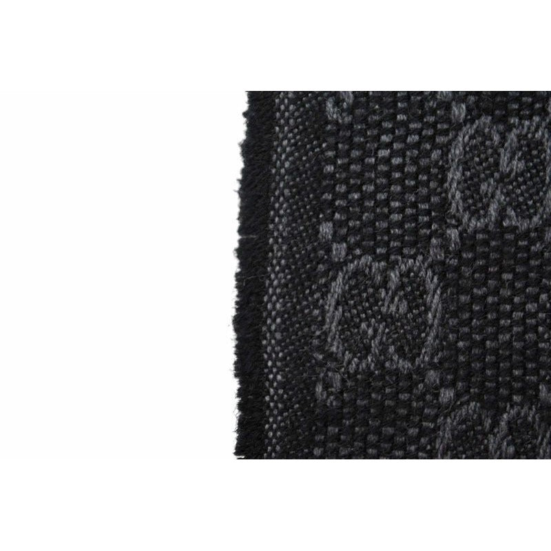 Gucci Muffler Winter Scarf Wool Silk GG Pattern Webbing Line Shawl — view 4