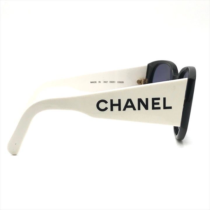 Chanel Logo Sunglasses Bicolor Black White Eyewear