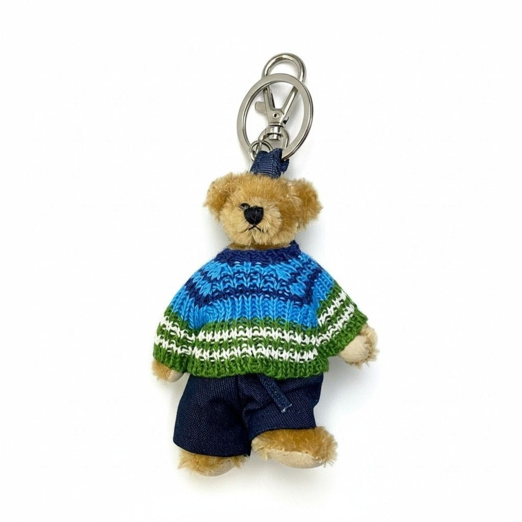 Prada Knit Bear Key Holder Key Sling Bag Charm Blue
