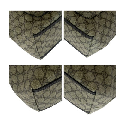 Gucci Beige Brown Silver Hardware GG Supreme Canvas 108832 Tote Bag Shoulder