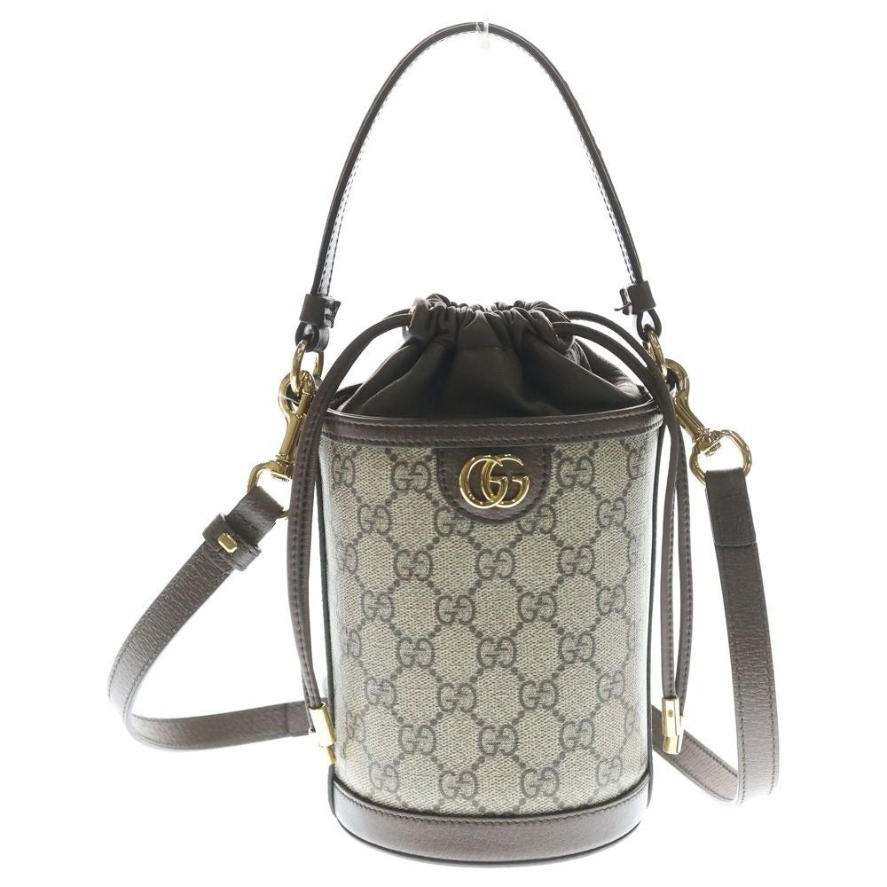 Gucci Ophidia Bucket Bag Mini Beige Brown Leather Gold