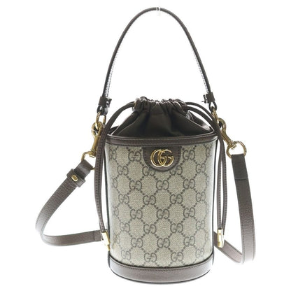 Gucci Ophidia Bucket Bag Mini Beige Brown Leather Gold