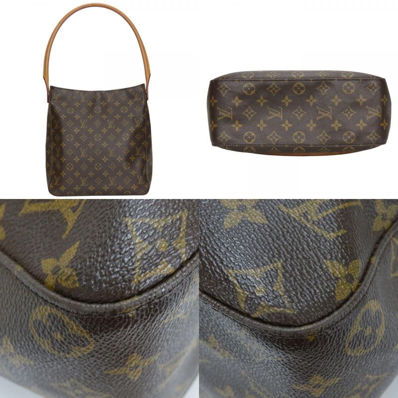 Louis Vuitton Shoulder Bag Looping GM M51145 Monogram Nubuck Brown Shoulder