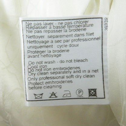 CHANEL 03P P21247 Cotton Linen Blend Coco Beaded Decoration Collarless Single