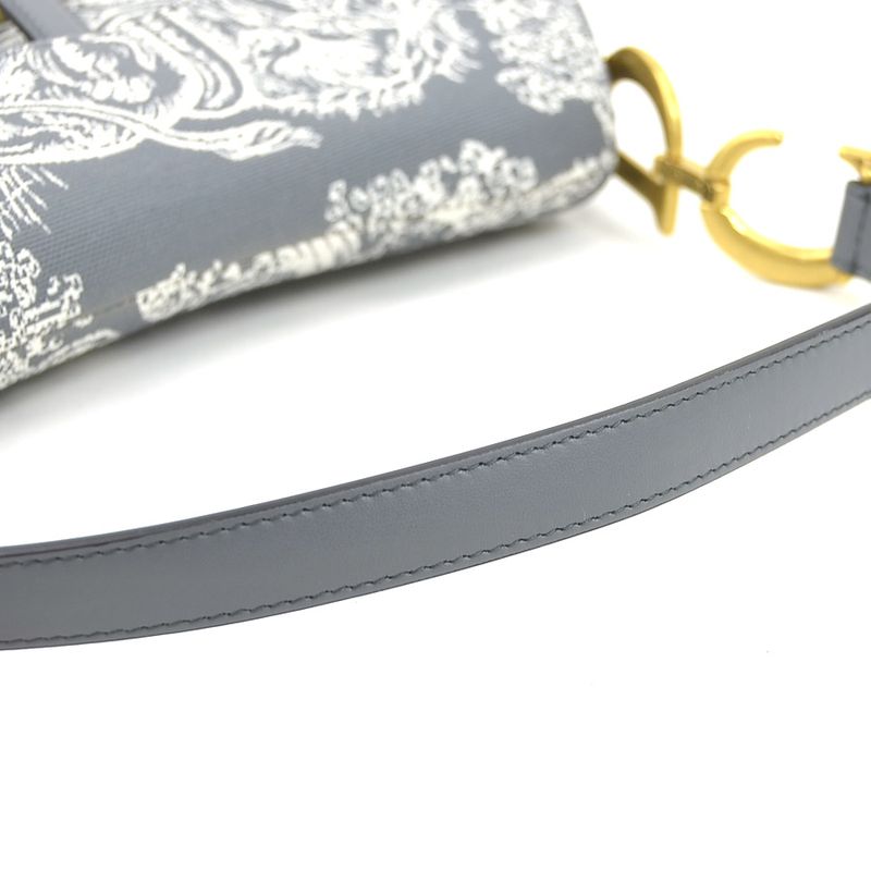 Christian DIOR Shoulder Bag Saddle Bag Toile De Jouy Reverse Jacquard