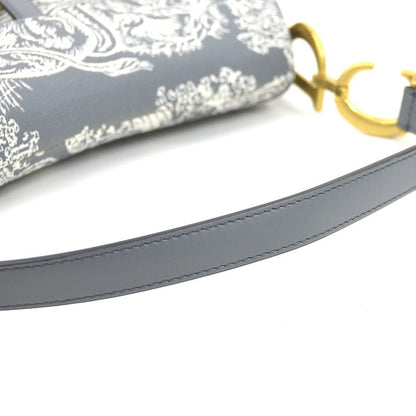 Christian DIOR Shoulder Bag Saddle Bag Toile De Jouy Reverse Jacquard