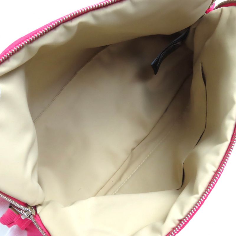 Hermes Bolide Pouch MM Hibiscus H Logo Embroidery Leather Use 100% Cotton