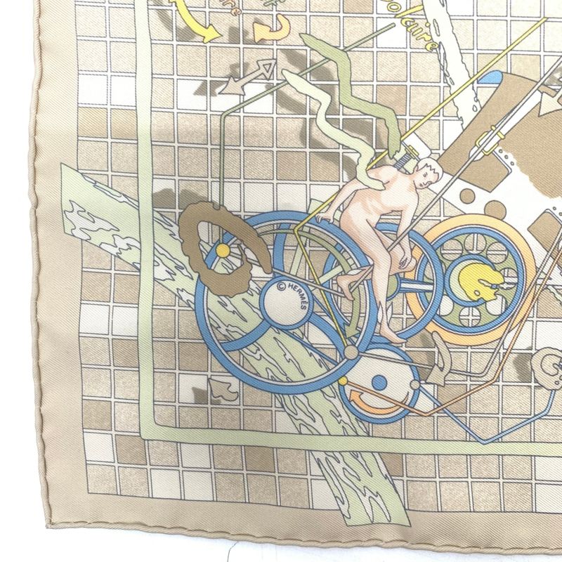 Hermes Carre 45 Dajarlecant Flying Technique Handkerchief Scarf 100% Silk