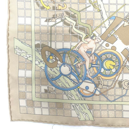 Hermes Carre 45 Dajarlecant Flying Technique Handkerchief Scarf 100% Silk