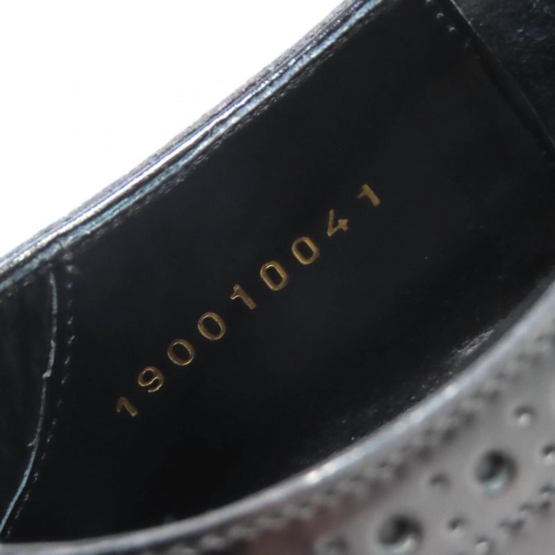 Celine Wingtip Medallion Derby Shoes Leather Shoes Black 35.5 Storage With Bag