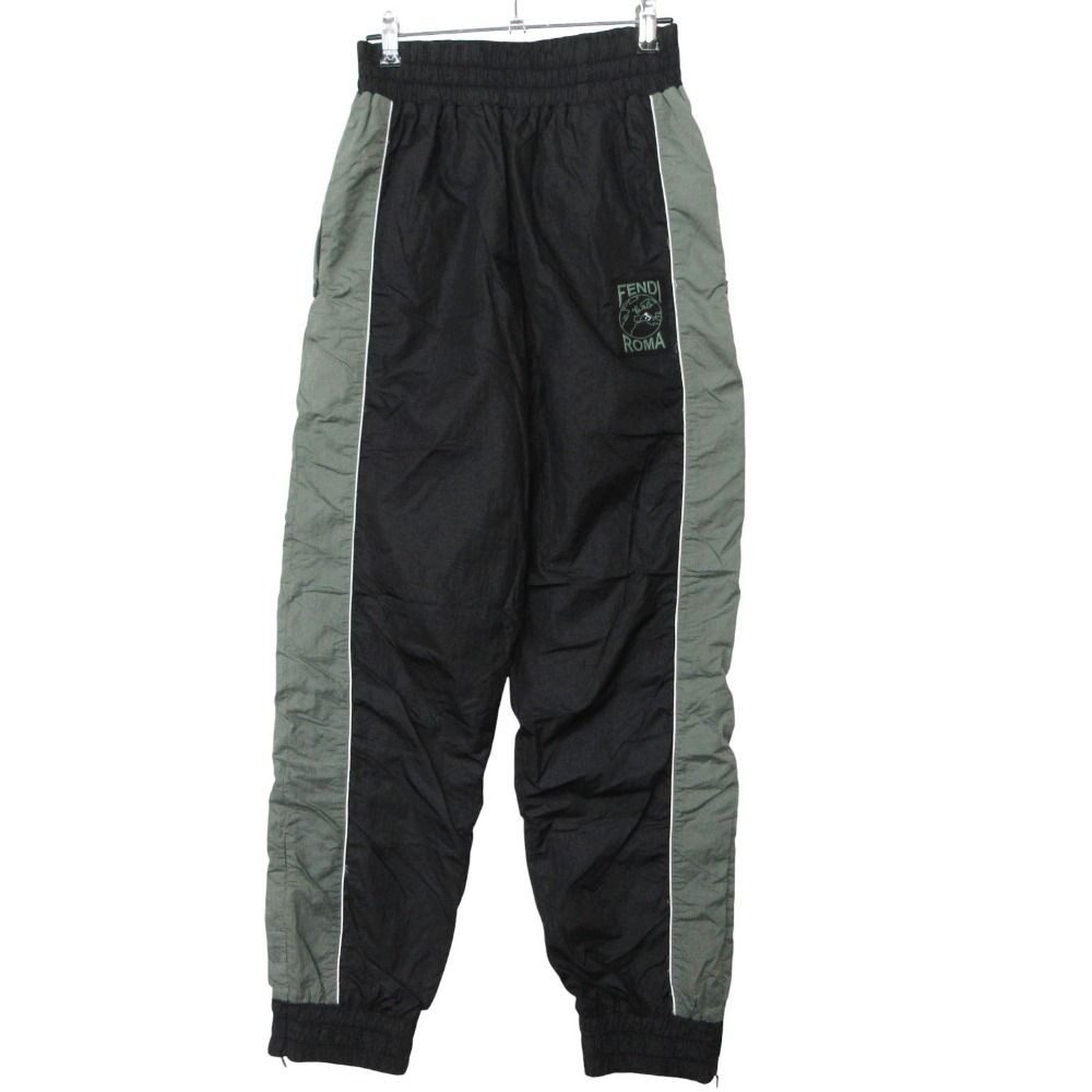 Fendi Pants Logo Nylon Track Black XS
