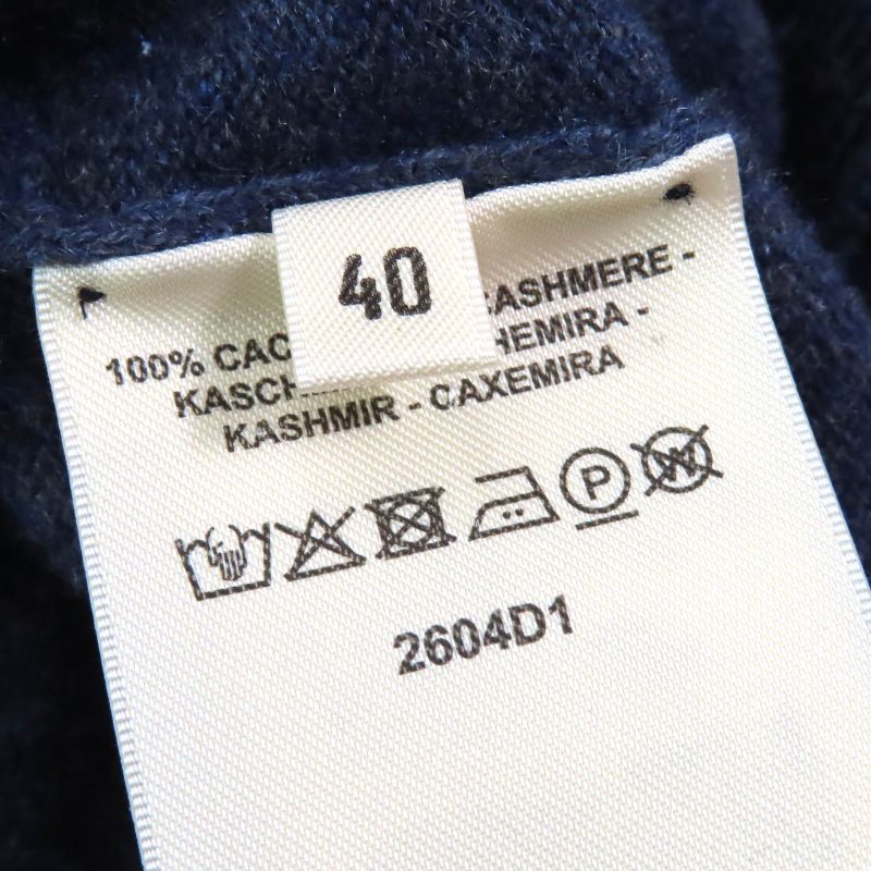 Hermes 24AW 2604d1 100% Cashmere H Lift Long Sleeve Knitted Sweater In Navy 40