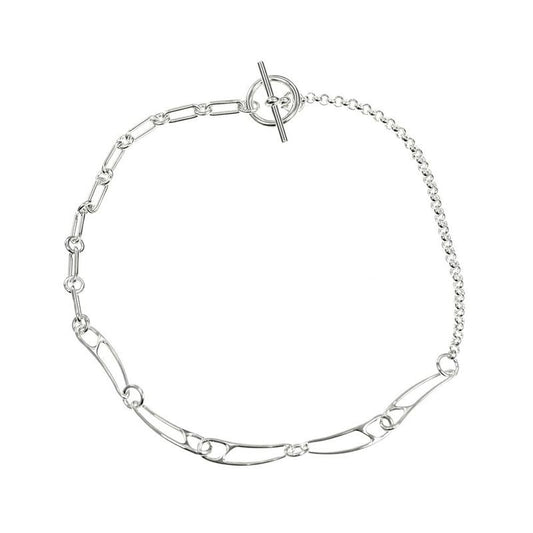 Hermes Necklace Chaine Dancre Punk ST AG 925 Silver Accessorie
