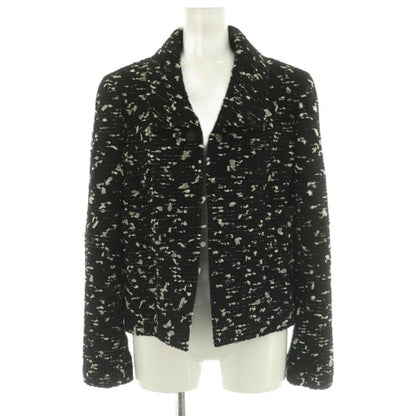Chanel Tweed Jacket Outer Wool 40 Black
