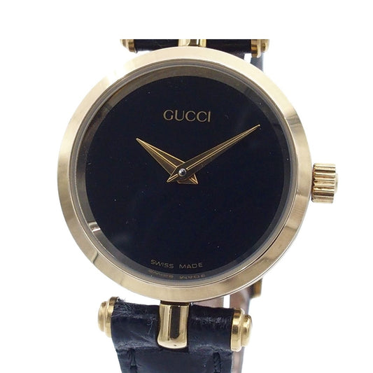 Gucci Sherry Line Black SS Leather Vintage Watch