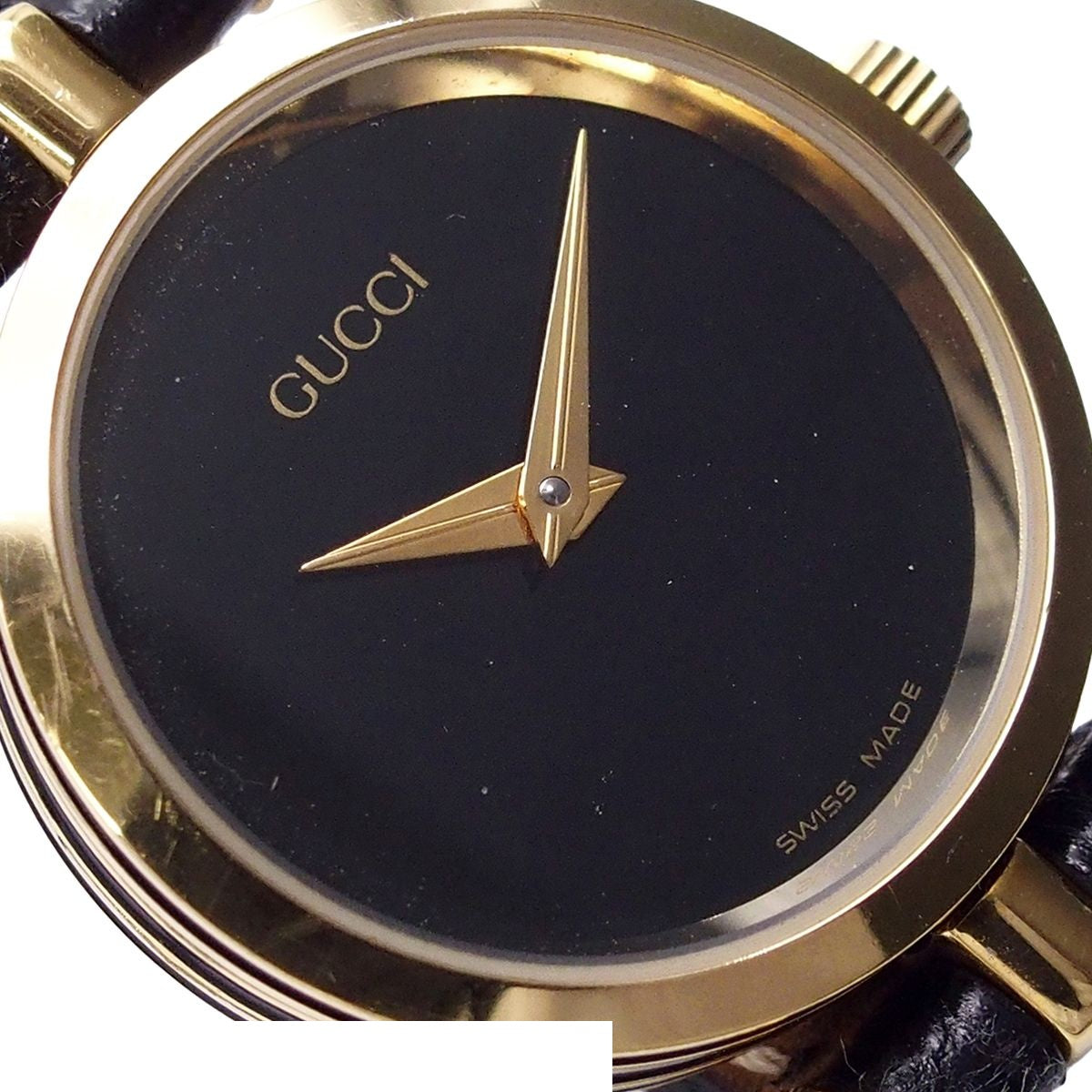 Gucci Sherry Line Black SS Leather Vintage Watch — view 5
