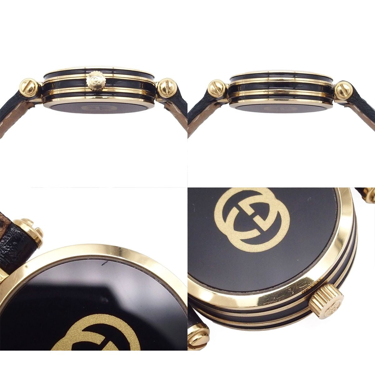 Gucci Sherry Line Black SS Leather Vintage Watch — view 6