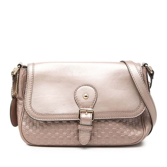 Gucci Micro Guccissima Ski GG Logo Crossbody Shoulder Bag Pink Leather