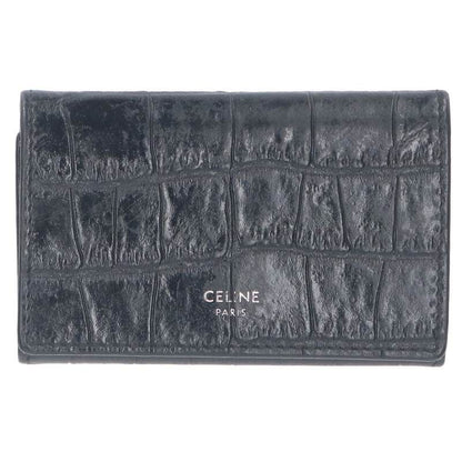 Celine Croc Shape Embossed Scuff Zipper Key Case Men's