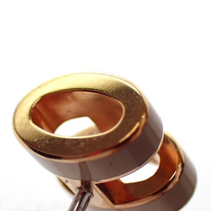 Hermes Pop Ash Mini Earrings PG Pink Gold X Marron Glace With Box Rose Gold Pop