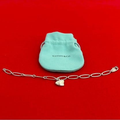 Tiffany & Co Curved Heart Silver 925 Chain Bracelet