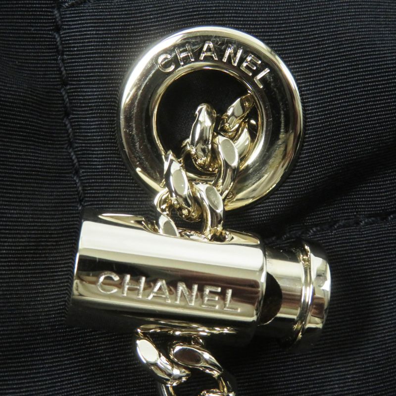 CHANEL 23B P75490 100% Silk Coco Mark Chain Design Zip Up Hoodie/jacket Black