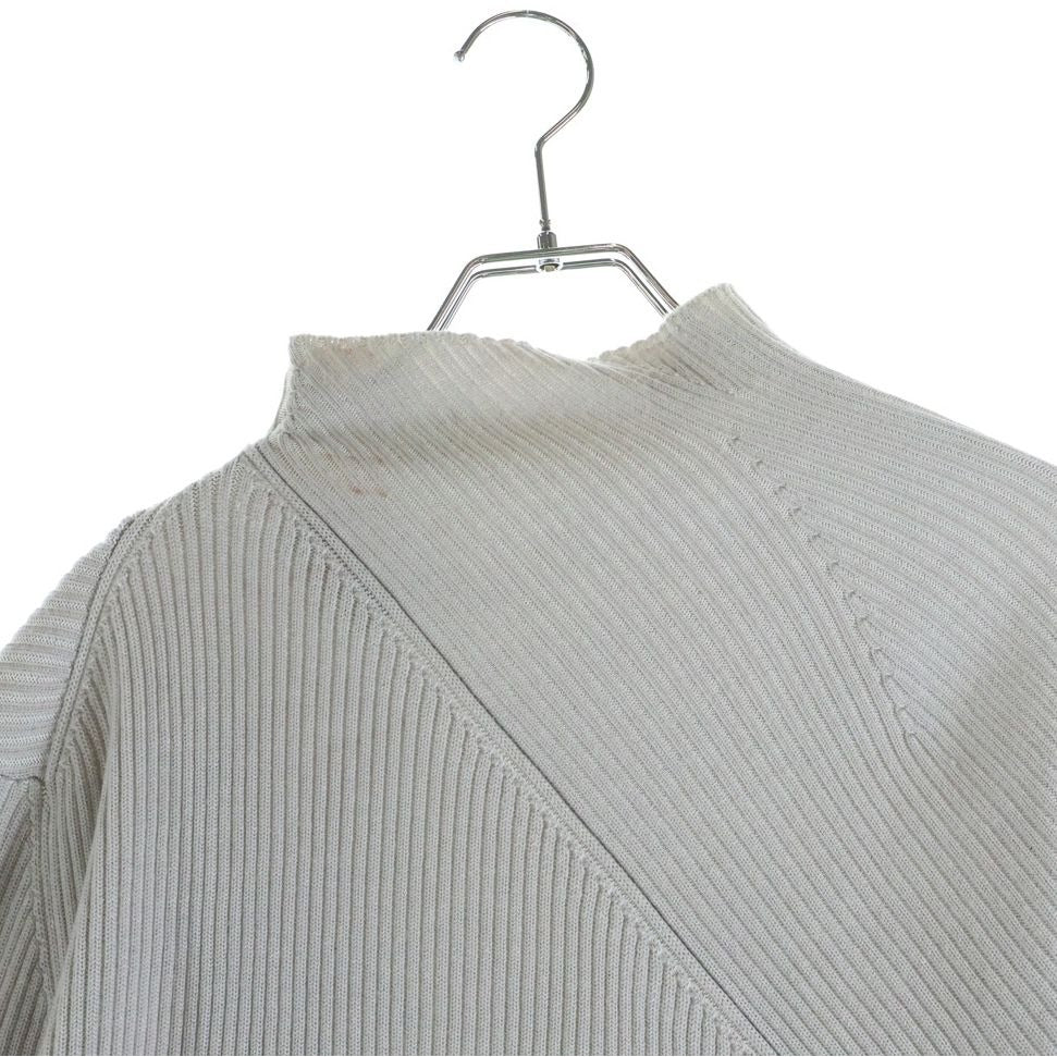 Dior Rubber Logo Rib Long Sleeve Knit Sweater Gray — view 3