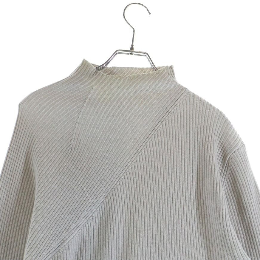 Dior Rubber Logo Rib Long Sleeve Knit Sweater Gray — view 4