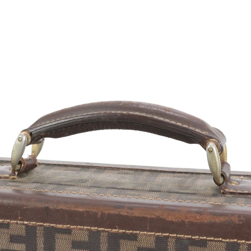 Vintage Fendi Zucca Leather Attache Case Hard Case Business Briefcase Business