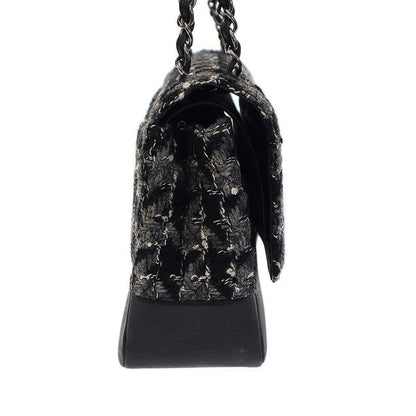Chanel 2016 Matelasse 30 Tweed Leather Double Flap Double Chain Bag Serial 23rd