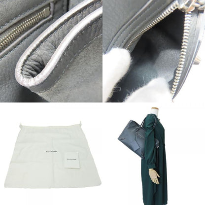 Balenciaga Tote Bag Paper 432596 Calf Gray Silver Hardware 2WAY Shoulder Usual