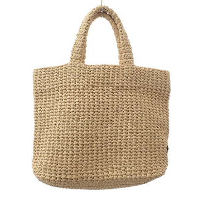 Prada Small Crochet Raffia Style 1bg422 Tote Bag Natural Women's Spring Summer
