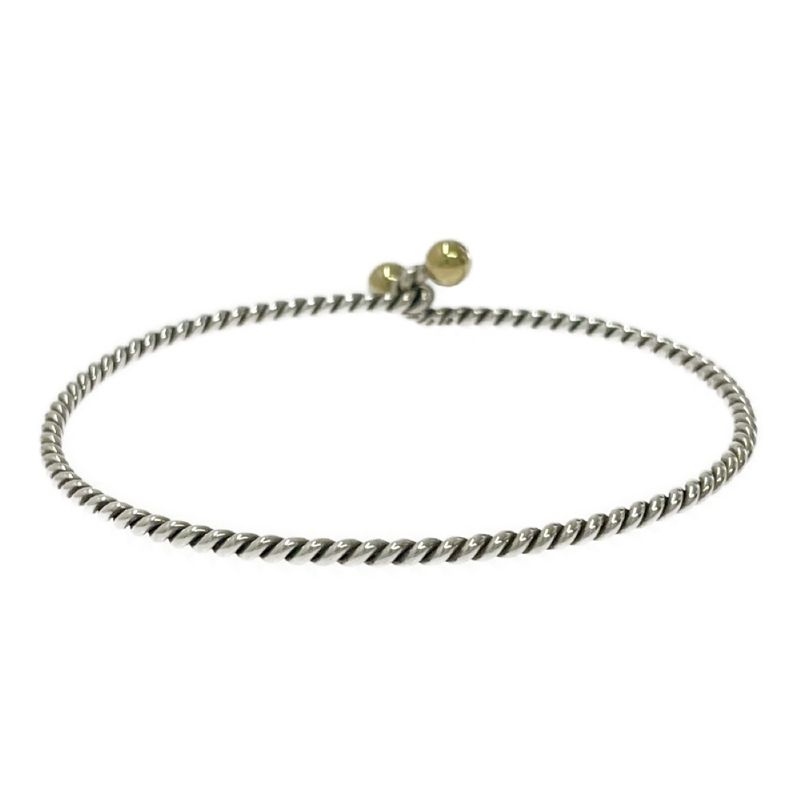 Tiffany & Co Silver Hook and Eye Twisted Bracelet 6.4g 925 750 Engraved 448912
