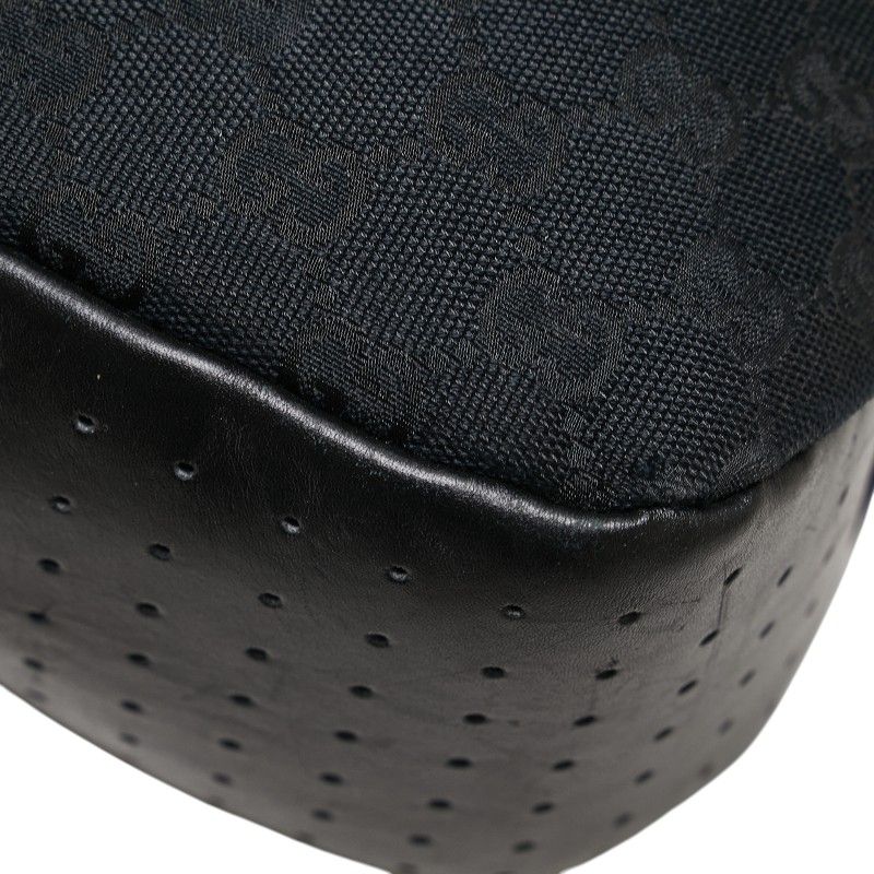 Gucci GG Canvas 153238 Navy Black Canvas Leather Women's Gucci