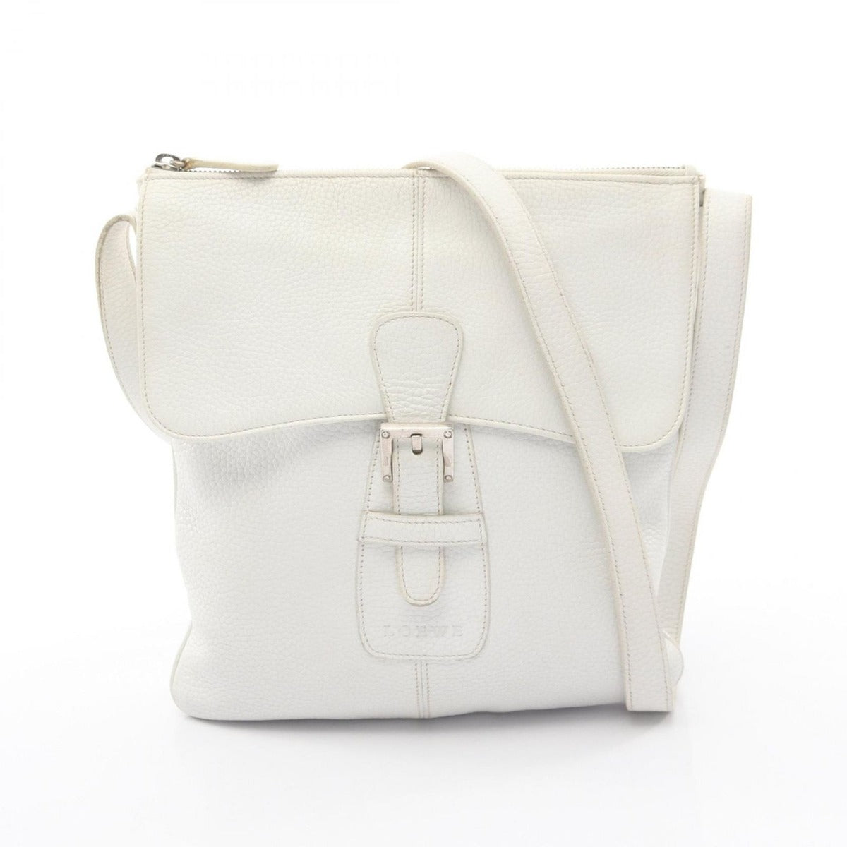 Loewe Shoulder Bag Crossbody White Leather