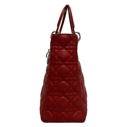 Dior/christian Dior Handbag Lady Dior Large Bag Red Leather
