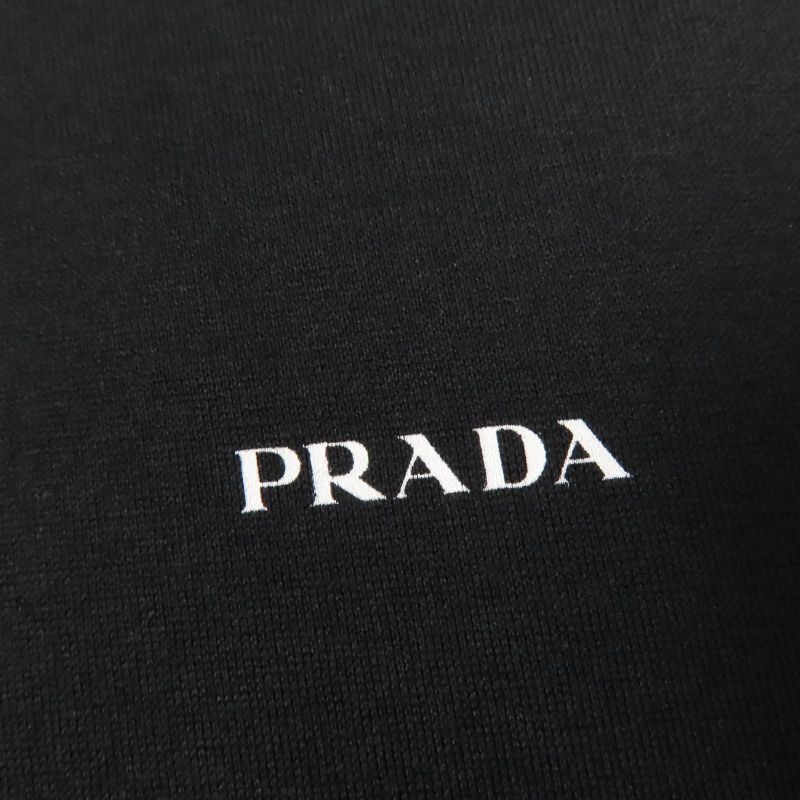 Prada 2020 35838 100% Cotton Triangle Patch Logo Print Short Sleeve T-shirt