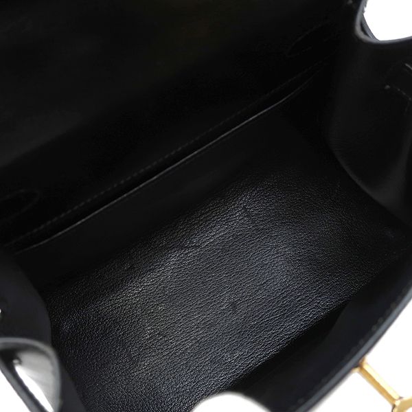 Hermes 2way Bag Mini Kerry Doe Outer Stitch Box Calf Black Gold Hardware Black