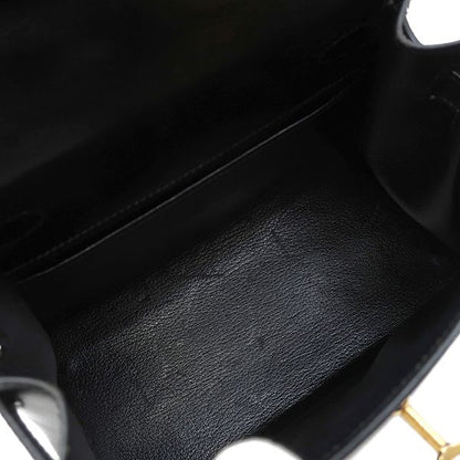 Hermes 2way Bag Mini Kerry Doe Outer Stitch Box Calf Black Gold Hardware Black
