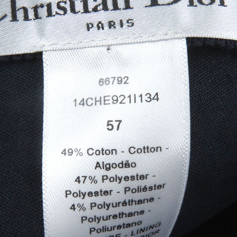 Christian DIOR 14che921i134 Checked Lined Oblique Hat Baseball Cap Navy 57