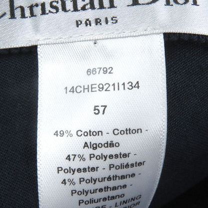 Christian DIOR 14che921i134 Checked Lined Oblique Hat Baseball Cap Navy 57