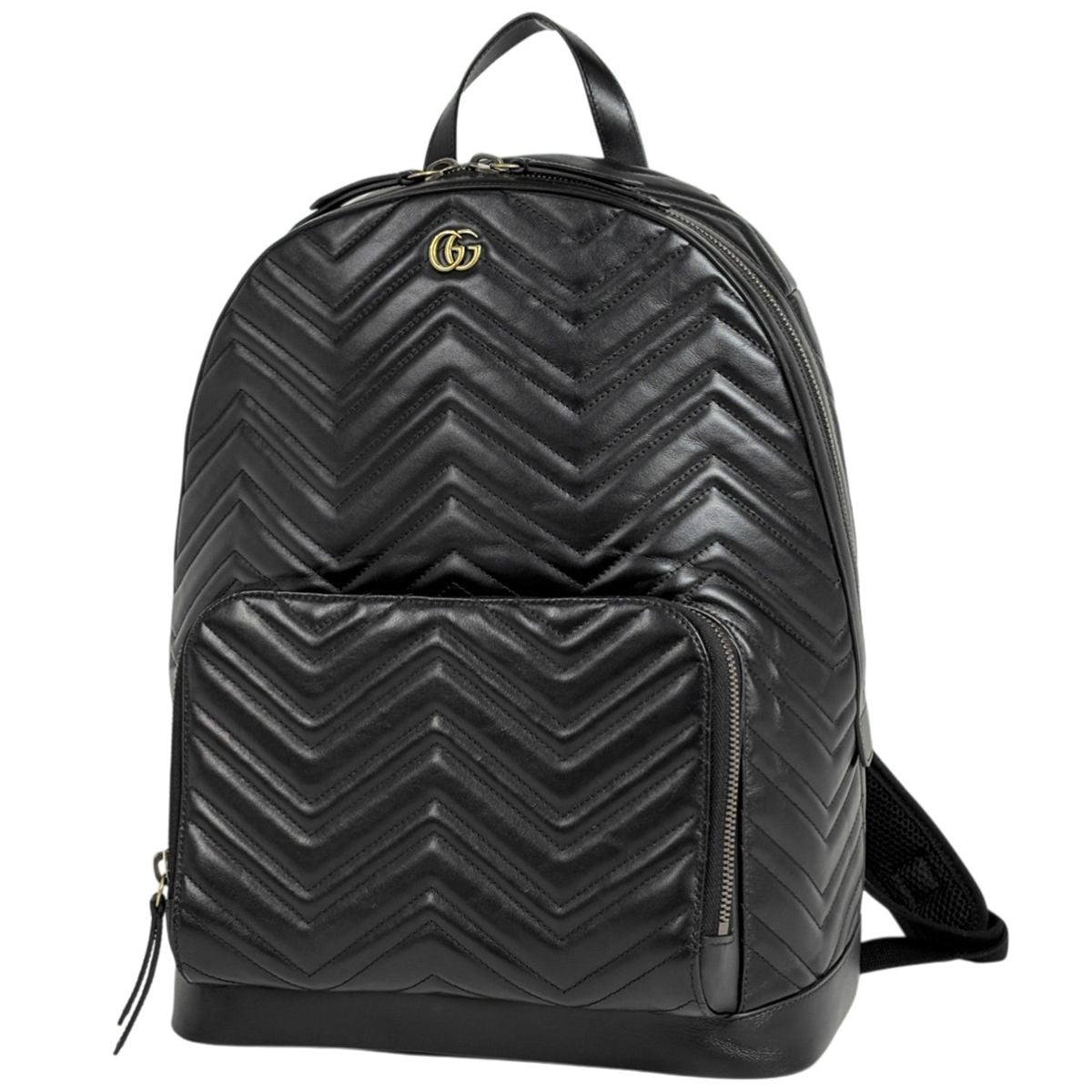 Gucci GG Marmont Backpack Logo Leather Black